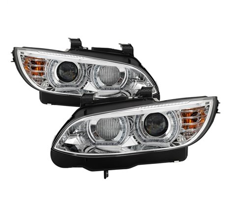 Spyder 08-10 BMW F92 3 Series Proj Headlight - High Beam H3 DRL LED - Chrome - PRO-YD-BMWE9208-DRL-C