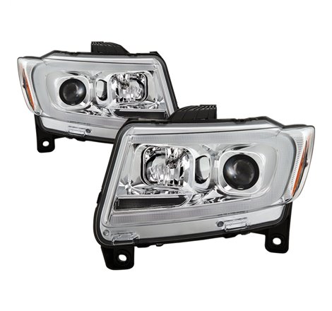 Spyder 11-13 Jeep Grand Cherokee - Light Bar Proj Headlights - Halo Model - Chro - PRO-YD-JGC11-LB-C