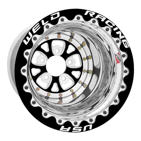 Weld V-Series 15x15 / 5x4.5 BP / 5in. BS Black Wheel - Black Double Beadlock