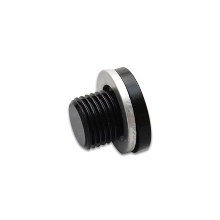 Vibrant M10 x 1.25 Metric Aluminum Port Plug with Crush Washer