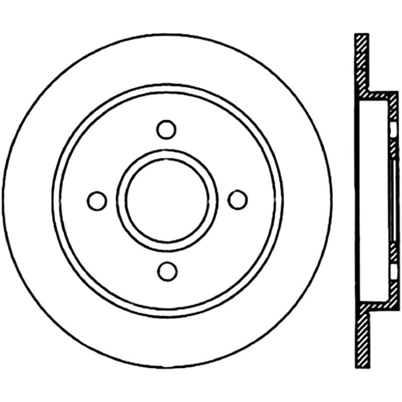 StopTech Power Slot 14-19 Ford Fiesta / 01-07 Ford Focus Slotted Left Rear Cryo Rotor