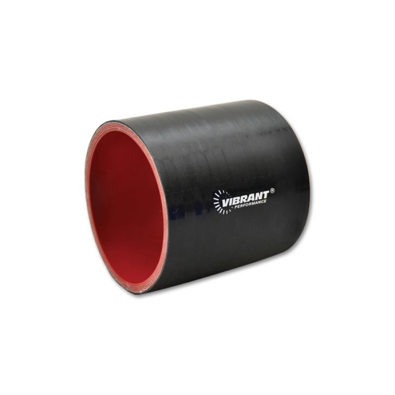 Vibrant 2-3/8in I.D. x 3in Long Gloss Black Silicone Hose Coupling