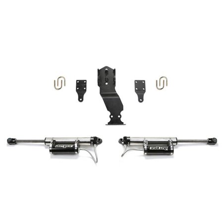 Fabtech 19-20 Ford F450/F550 4WD Dual Steering Stabilizer System w/DL 2.25 Resi Shocks