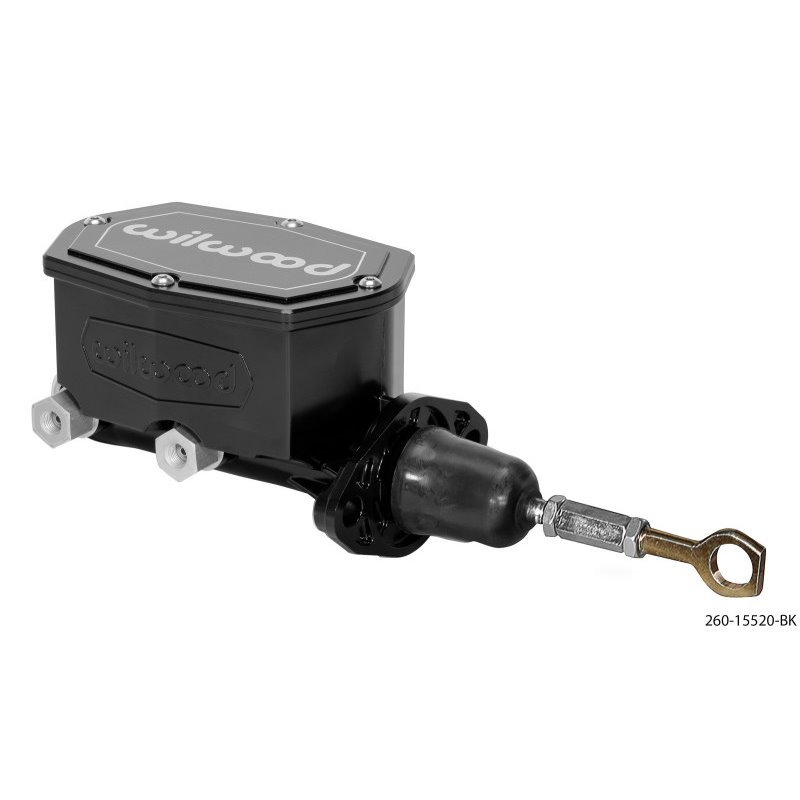 Wilwood Compact Tandem Master Cylinder - 7/8in Bore - w/Pushrod fits Mustang (Black)