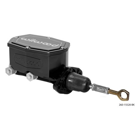 Wilwood Compact Tandem Master Cylinder - 7/8in Bore - w/Pushrod fits Mustang (Black)