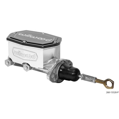 Wilwood Compact Tandem Master Cylinder - 7/8in Bore - w/Pushrod fits Mustang (Ball Burnished)