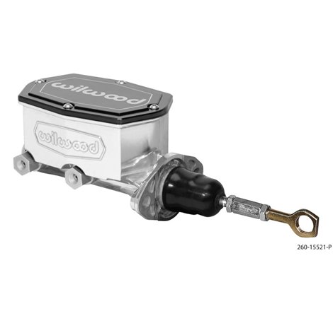 Wilwood Compact Tandem Master Cylinder - 15/16in Bore - w/Pushrod fits Mustang (Ball Burnished)