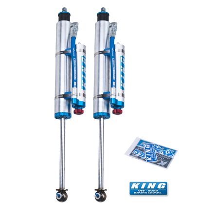 King Shocks 07-18 Jeep Wrangler JK Front 2.5 Dia Piggy Hose Res Shock 0-2in Lift w/Adjuster (Pair)