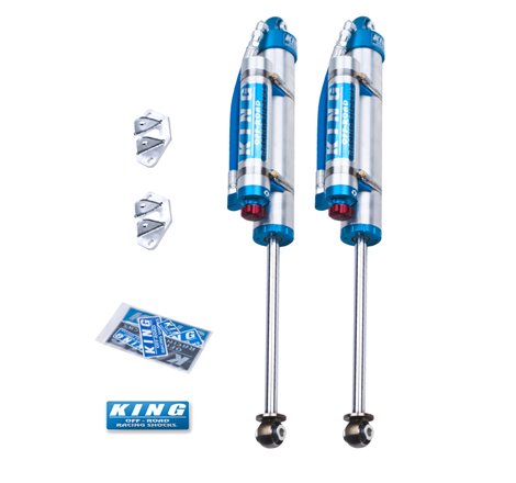 King Shocks 07-18 Jeep Wrangler JK Rear 2.5 Dia Piggy Hose Res Shocks 0-2in Lift w/Adjuster (Pair)