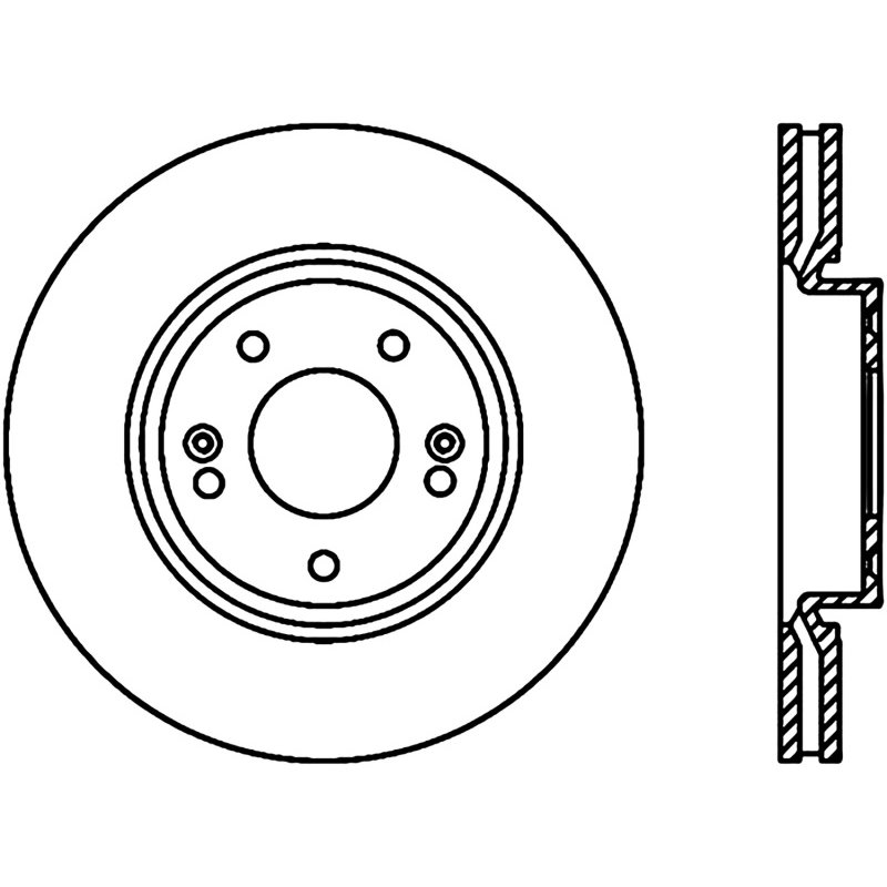 StopTech 09-18 Kia Forte Cryo Front Right Slotted Sport Brake Rotor