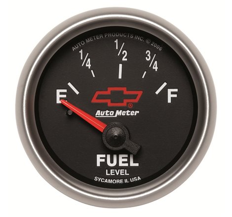 Autometer GM Bowtie Black 2-1/16 Fuel Level, 0-90 , Air-Core 8-18V