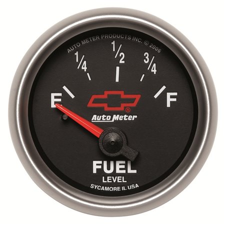 Autometer GM Bowtie Black 2-1/16 Fuel Level, 0-90 , Air-Core 8-18V