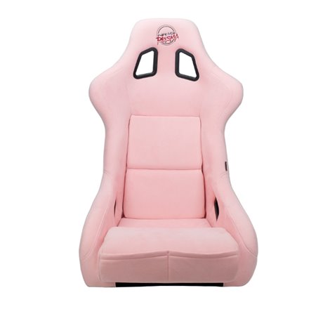 NRG FRP Bucket Seat PRISMA Edition W/ pearlized Back Pink Alcantara - Large