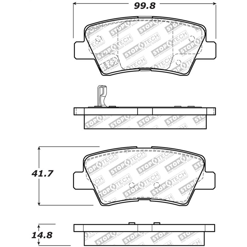 StopTech 09-15 Hyundai Sonata Street Select Rear Brake Pads