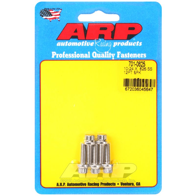 ARP 10-24 x .625 12pt SS bolts