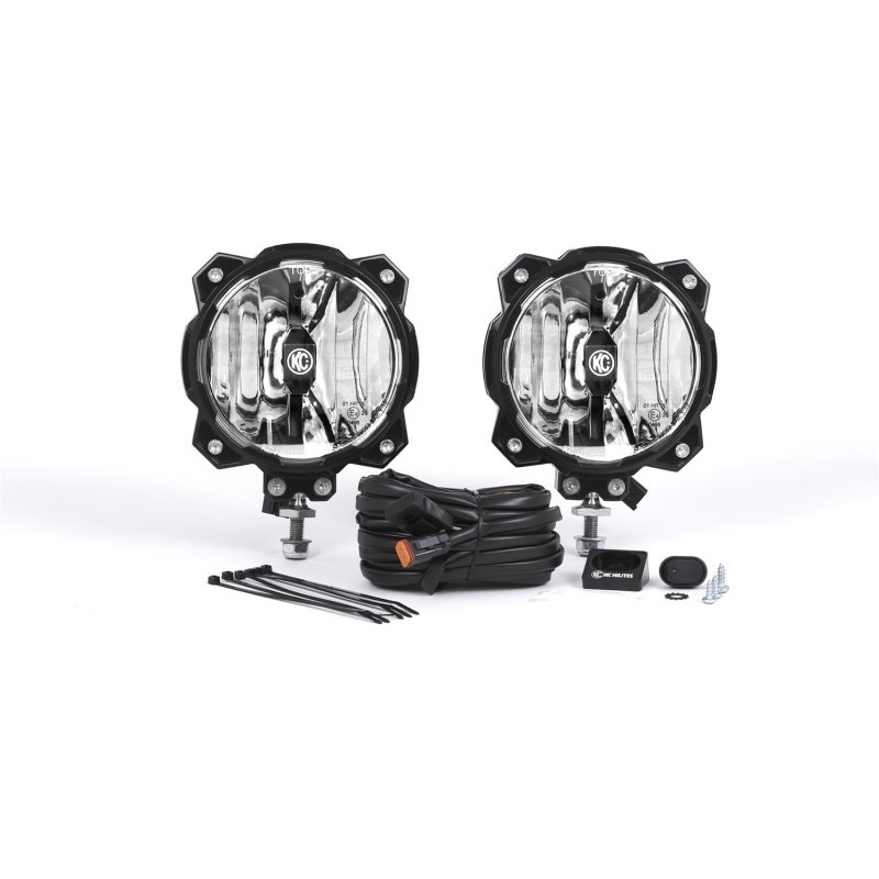 KC HiLiTES 6in. Pro6 Gravity LED Light 20w Single Mount SAE/ECE Driving Beam (Pair Pack System)