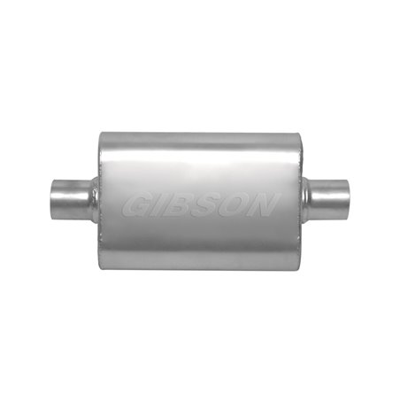 Gibson CFT Superflow Center/Center Oval Muffler - 4x9x13in/2.5in Inlet/2.5in Outlet - Stainless