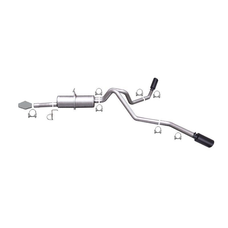 Gibson 99-04 Ford F-250 Super Duty Lariat 6.8L 2.5in Cat-Back Dual Extreme Exhaust - Black Elite