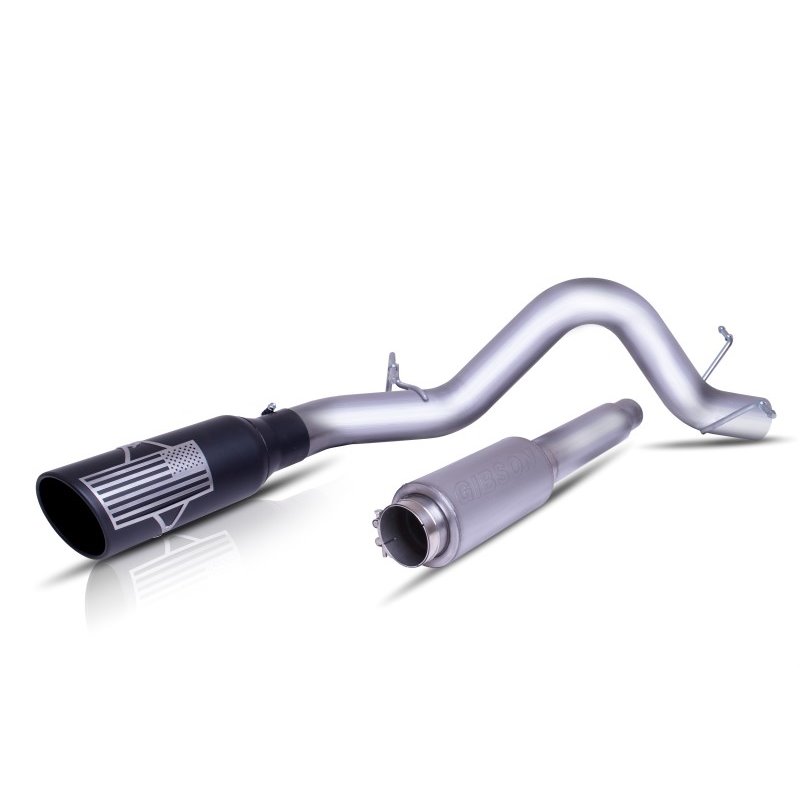 Gibson 15-19 Ford F-150 Lariat 5.0L 4in Patriot Series Cat-Back Single Exhaust - Stainless