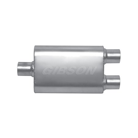 Gibson MWA Superflow Center/Dual Oval Muffler - 4x9x14in/3in Inlet/3in Outlet - Stainless