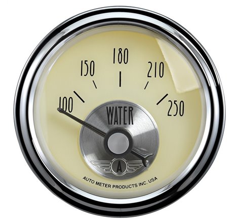 Autometer Prestige Antique Ivory Series 2-1/16in 100-250 Deg F Electric Water Temp Gauge