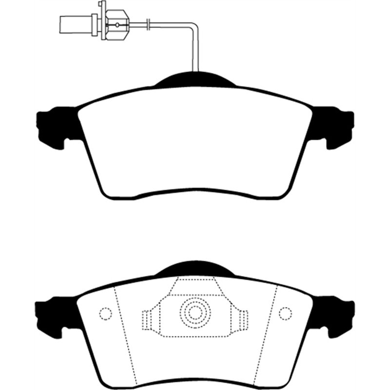 EBC 00 Volkswagen Eurovan 2.8 (ATE) with Wear Leads Greenstuff Front Brake Pads