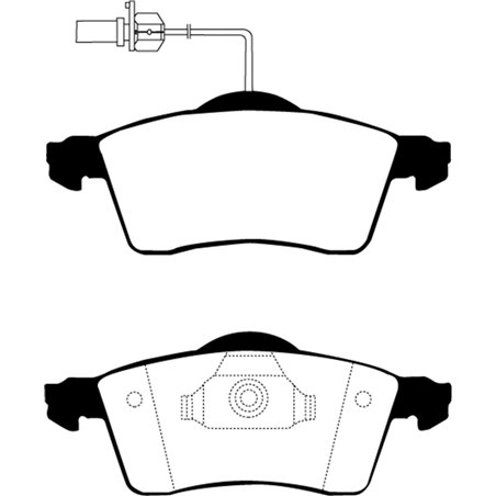 EBC 00 Volkswagen Eurovan 2.8 (ATE) with Wear Leads Greenstuff Front Brake Pads