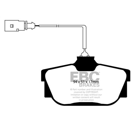 EBC 00 Volkswagen Eurovan 2.8 (ATE) with Wear Leads Greenstuff Rear Brake Pads