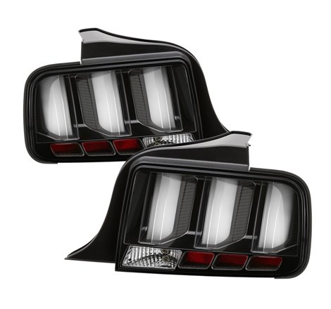 Spyder 05-09 Ford Mustang (White Light Bar) LED Tail Lights - Black ALT-YD-FM05V3-LED-BK