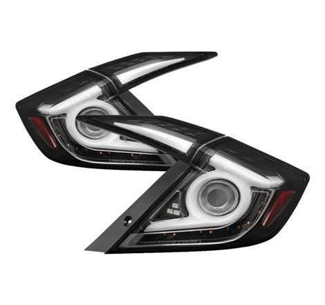 Spyder 16-19 Honda Civic 4 Door Light Bar LED Tail Lights - Black - ALT-YD-HC164D-LB-BK