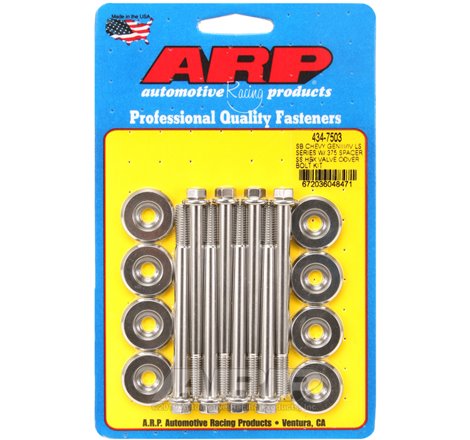 ARP SB Chevrolet Gen III/IV LS Series w/ 0.375 Spacer SS Hex Valve Cover Bolt Kit