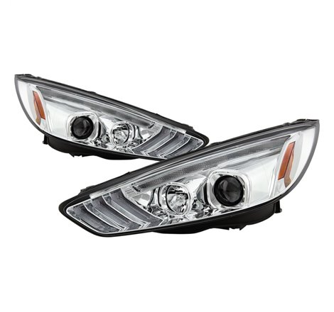 Spyder 15-18 Ford Focus Projector Headlights - Seq Turn Light Bar - Chrome PRO-YD-FF15-LBSEQ-C