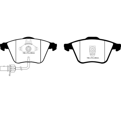 EBC 02-04 Audi A6 Quattro 2.7 Twin Turbo Sedan (4 Pad Set) Redstuff Front Brake Pads
