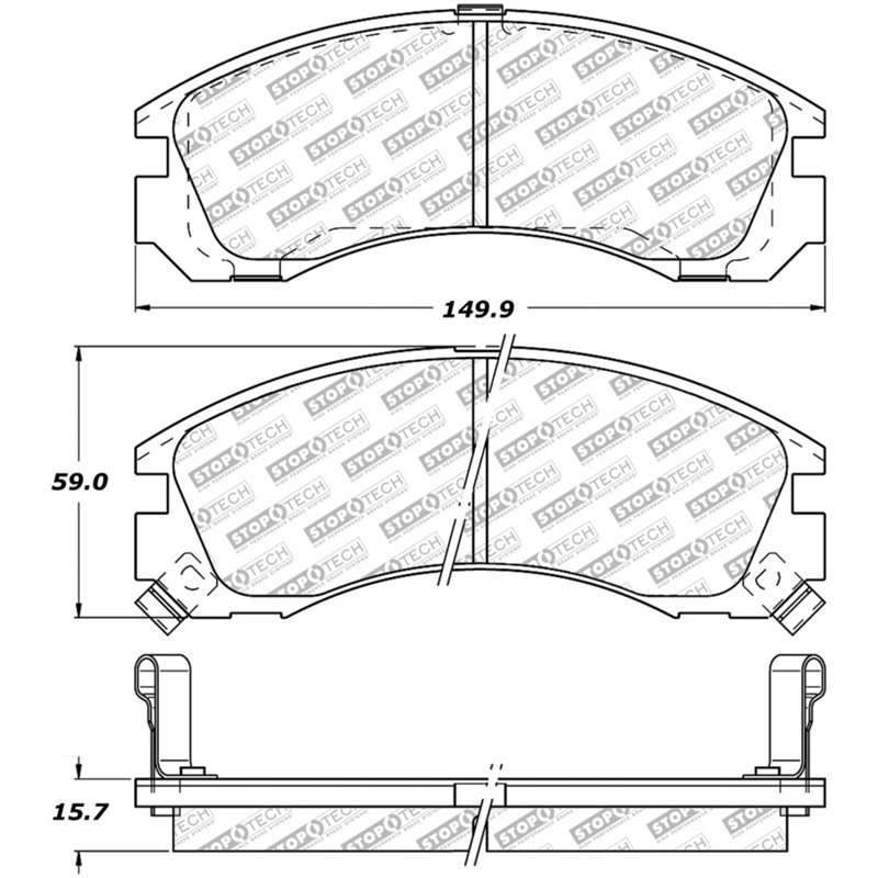 StopTech Street Select Brake Pads w/Hardware - Front