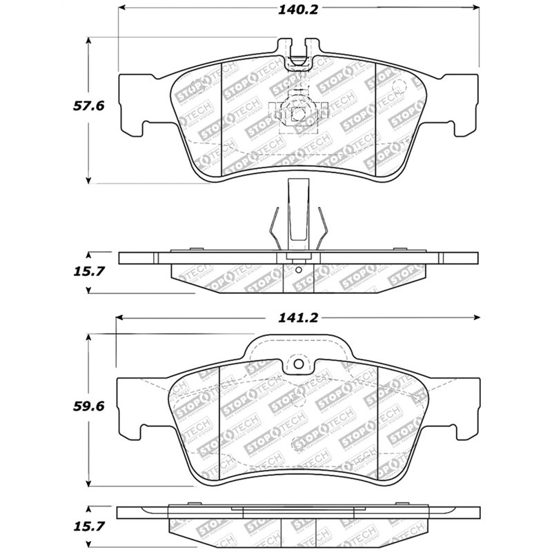 StopTech Street Select Brake Pads w/Hardware - Rear