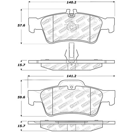 StopTech Street Select Brake Pads w/Hardware - Rear