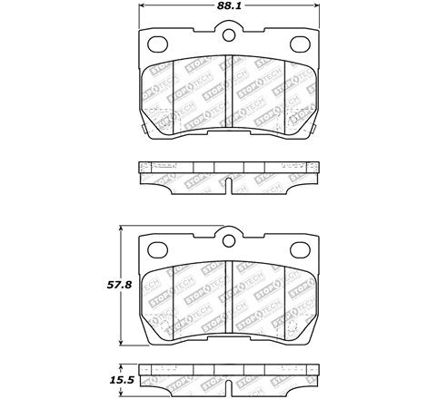 StopTech Street Select Brake Pads w/Hardware - Rear