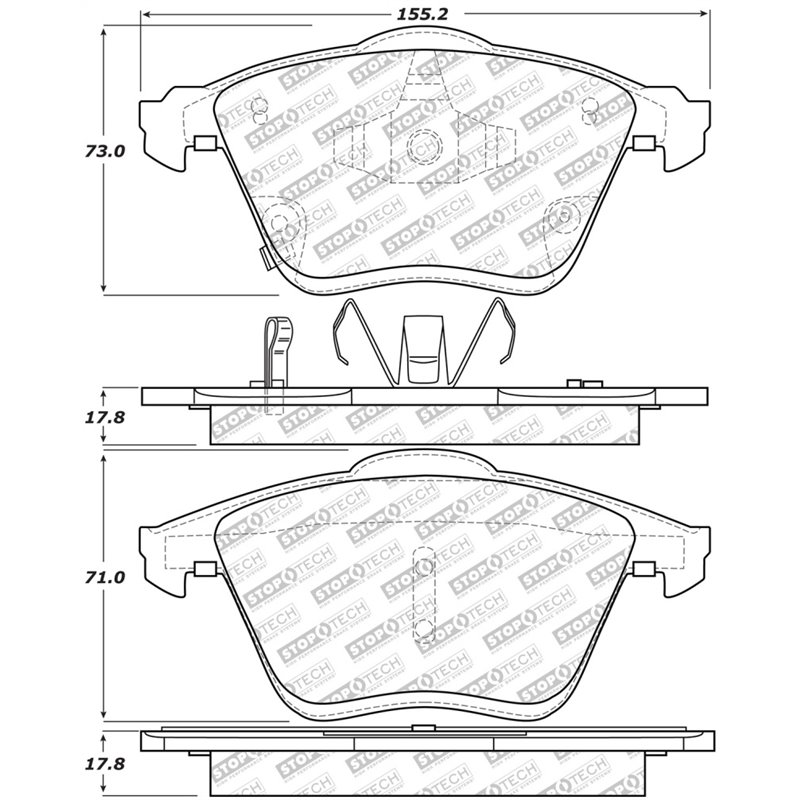 StopTech Street Select Brake Pads w/Hardware - Front