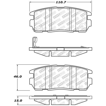 StopTech Street Select Brake Pads w/Hardware - Rear