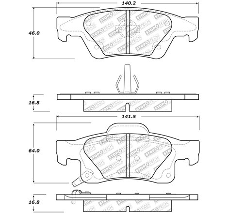 StopTech Street Select Brake Pads w/Hardware - Rear