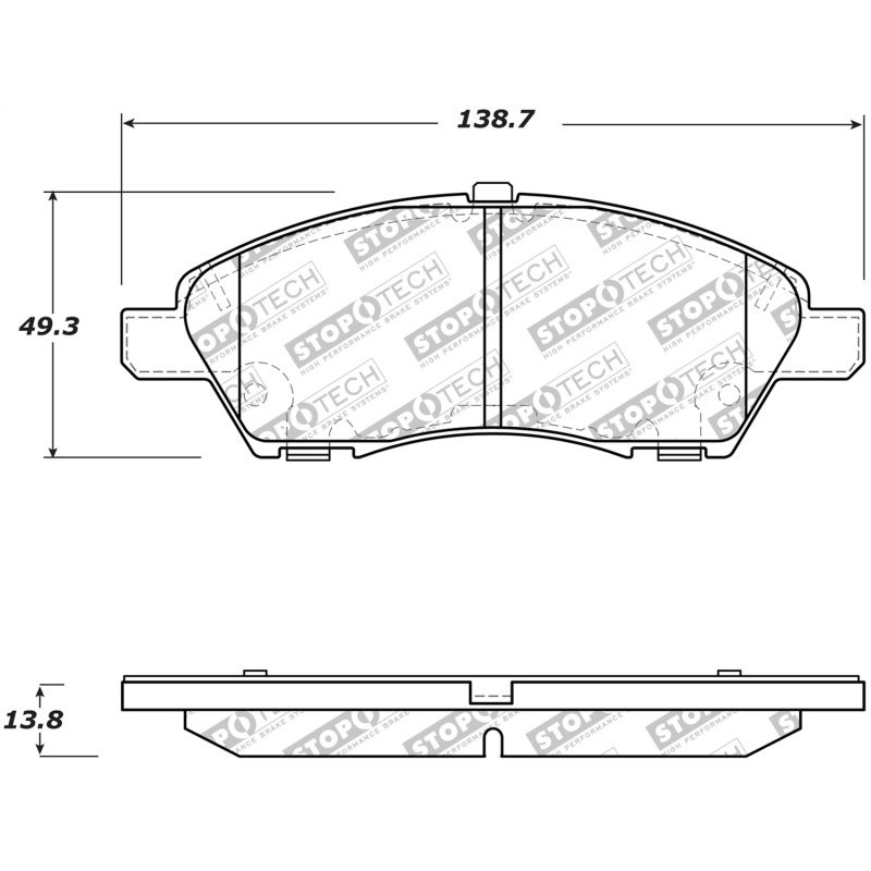 StopTech Street Select Brake Pads w/Hardware - Front