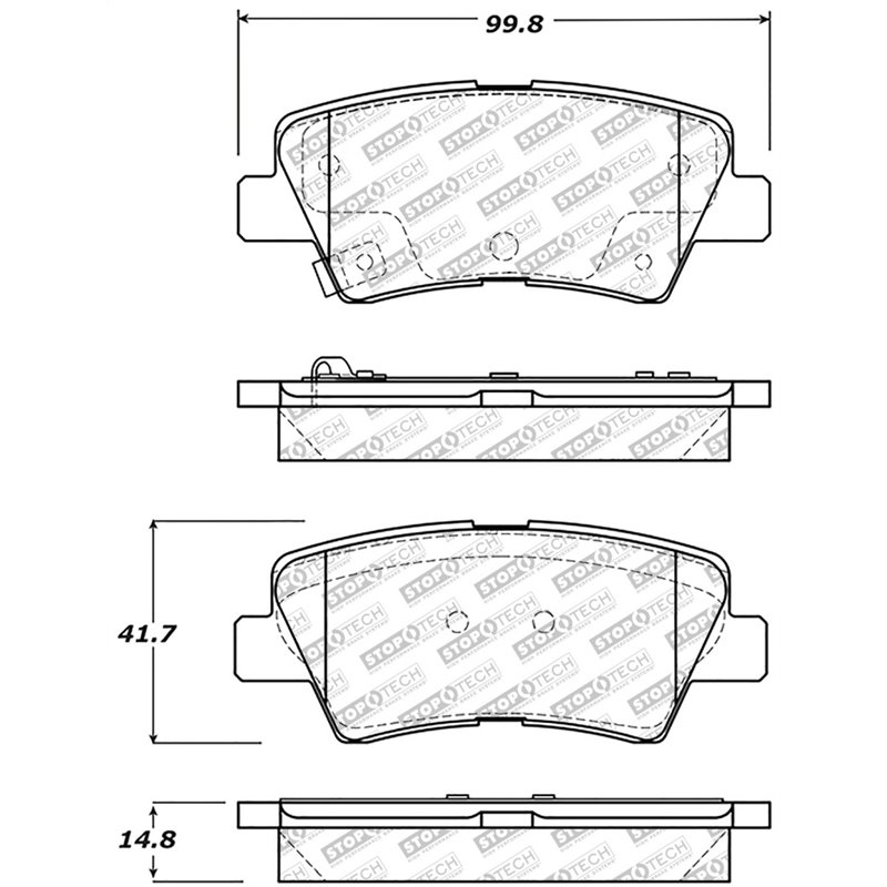 StopTech Street Select Brake Pads w/Hardware - Rear