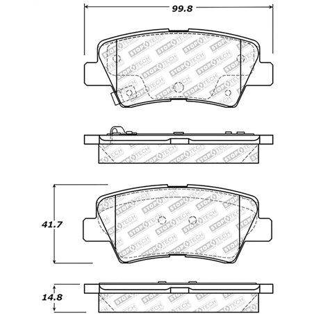 StopTech Street Select Brake Pads w/Hardware - Rear