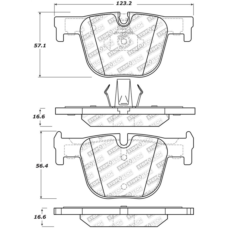 StopTech Street Select Brake Pads w/Hardware - Rear