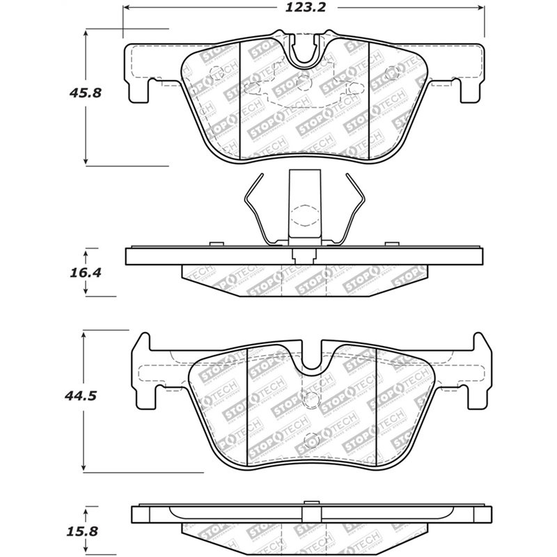 StopTech Street Select Brake Pads w/Hardware - Rear