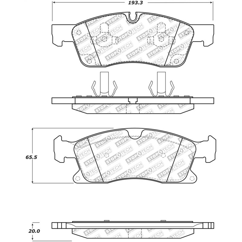 StopTech Street Select Brake Pads w/Hardware - Front