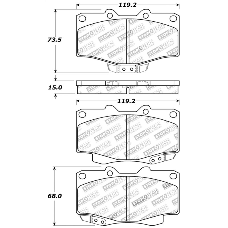 StopTech Sport Brake Pads w/Shims & Hardware - Front