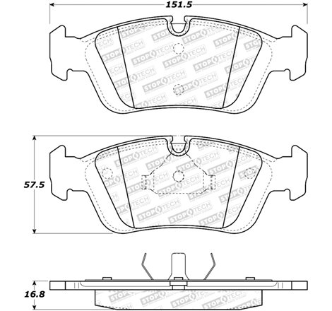 StopTech Sport Brake Pads w/Shims & Hardware - Front