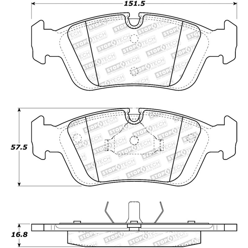 StopTech Sport Brake Pads w/Shims & Hardware - Front