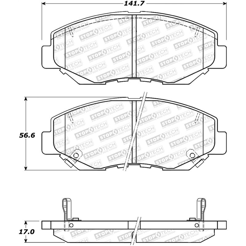 StopTech Sport Brake Pads w/Shims & Hardware - Front